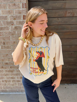 Happy Hour Weenies & Martinis Back Seam Graphic Top - All About You