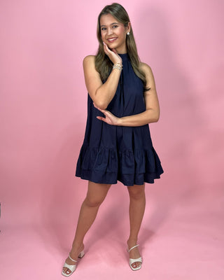 Head Turner Navy Halter Top Dress - All About You Boutique & Gifts