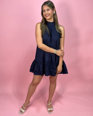 Head Turner Navy Halter Top Dress - All About You Boutique & Gifts