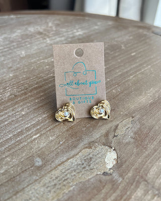 Holly Pearl Heart Earrings - All About You