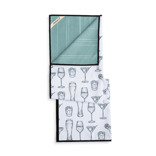 Two folded napkins with different patterns on a white background