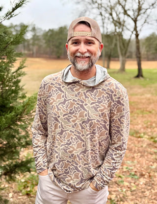 Happy Threads Men's Duck Camo Lightweight Hoodie