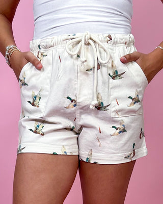 Lake Day Duck Print Drawstring Shorts - All About You Boutique & Gifts