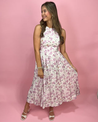 Lavender Garden Floral Midi Dress - All About You Boutique & Gifts