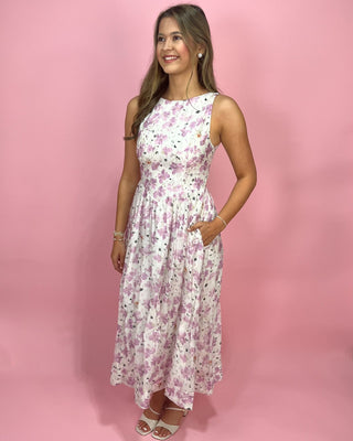 Lavender Garden Floral Midi Dress - All About You Boutique & Gifts