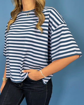 Lavender Lane Stripe Oversized Top - All About You