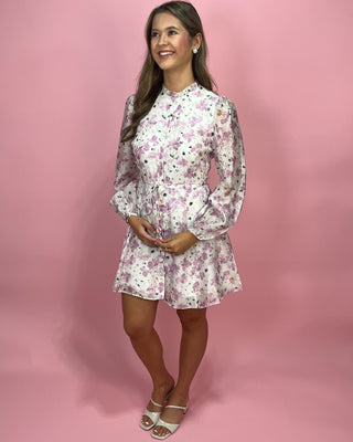 Lilac Bloom Tie Waist Dress - All About You Boutique & Gifts