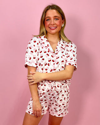 Lulu Mac Cherry Blossom Short PJ Set - All About You