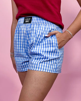Lulu Mac Classic Cutie Blue Gingham Shorts - All About You