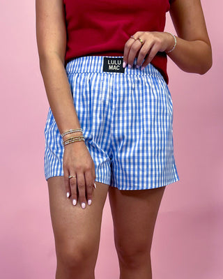 Lulu Mac Classic Cutie Blue Gingham Shorts - All About You