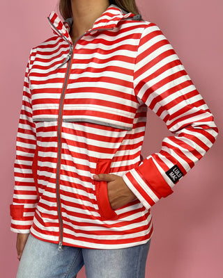 Lulu Mac Coastal Red Stripe Raincoat - All About You Boutique & Gifts