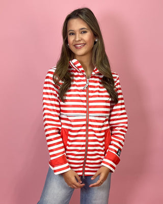 Lulu Mac Coastal Red Stripe Raincoat - All About You Boutique & Gifts
