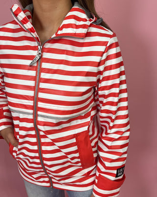 Lulu Mac Coastal Red Stripe Raincoat - All About You Boutique & Gifts