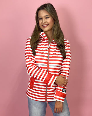 Lulu Mac Coastal Red Stripe Raincoat - All About You Boutique & Gifts