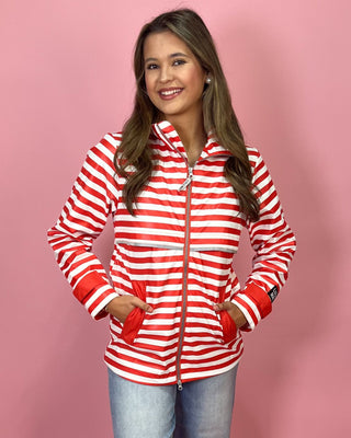 Lulu Mac Coastal Red Stripe Raincoat - All About You Boutique & Gifts