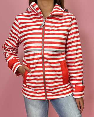 Lulu Mac Coastal Red Stripe Raincoat - All About You Boutique & Gifts