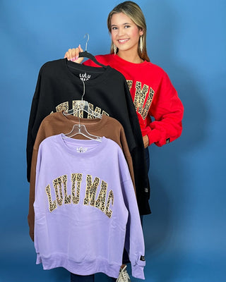Lulu Mac Leopard Love Embroidered Crewneck *More Colors* - All About You