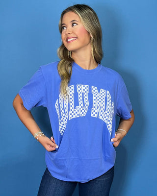 Lulu Mac Periwinkle Checkered Graphic Top - All About You