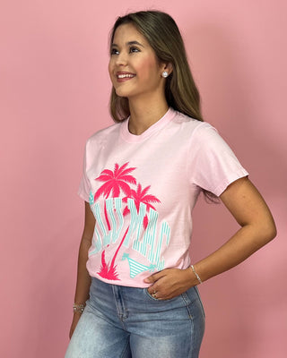 Lulu Mac Pink Palm Paradise Top - All About You Boutique & Gifts