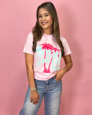 Lulu Mac Pink Palm Paradise Top - All About You Boutique & Gifts