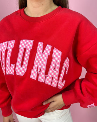 Lulu Mac Pretty in Gingham Red Sweatshirt - All About You Boutique & Gifts