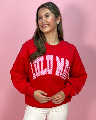 Lulu Mac Pretty in Gingham Red Sweatshirt - All About You Boutique & Gifts