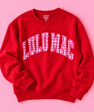 Lulu Mac Youth Cherry Picnic Pink Gingham Detail Crewneck - All About You