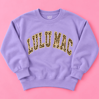 Lulu Mac Youth Cozy Lavender & Leopard Crewneck - All About You