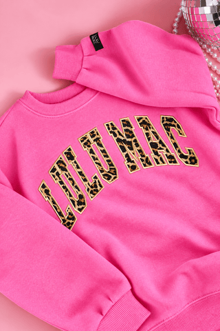 Lulu Mac Youth Pretty Wild Pink & Leopard Crewneck - All About You
