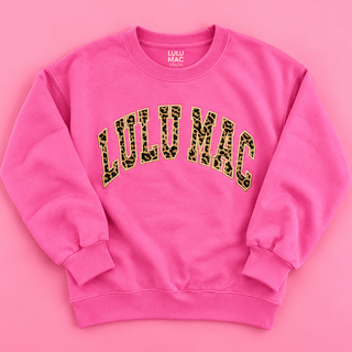 Lulu Mac Youth Pretty Wild Pink & Leopard Crewneck - All About You