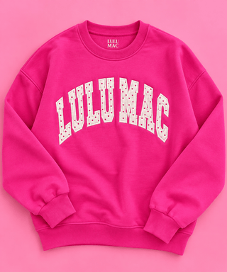 Lulu Mac Youth Sweetheart Pink Polka Dot Crewneck - All About You