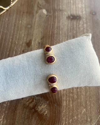 Madison Maroon Stone Cuff Bracelet - All About You