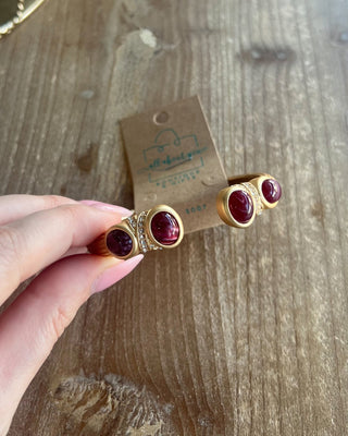 Madison Maroon Stone Cuff Bracelet - All About You