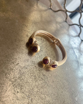 Madison Maroon Stone Cuff Bracelet - All About You