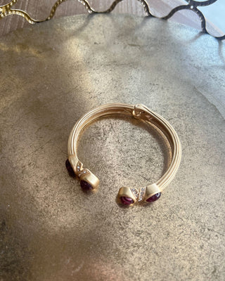 Madison Maroon Stone Cuff Bracelet - All About You