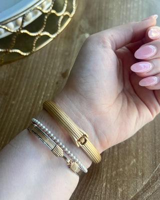 Madison Maroon Stone Cuff Bracelet - All About You