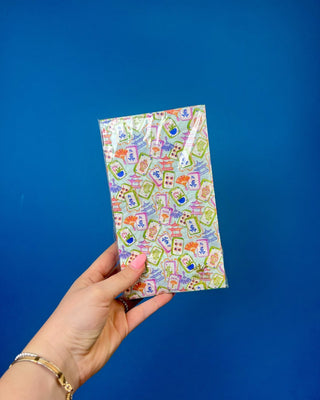 Colorful Mahjong Guest Napkins featuring watercolor Mahjong tiles, pagodas, fans, and floral artwork for game night