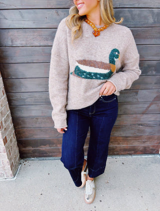 Morning On The Lake Seamless Knit Duck Sweater - All About You