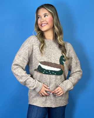 Morning On The Lake Seamless Knit Duck Sweater - All About You