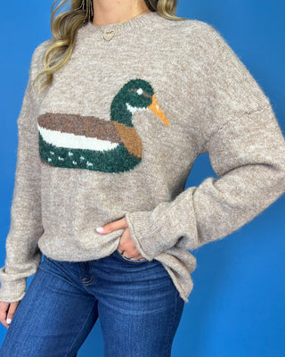 Morning On The Lake Seamless Knit Duck Sweater - All About You