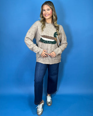 Morning On The Lake Seamless Knit Duck Sweater - All About You
