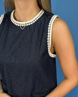 Nantucket Nights Embroidered Denim Mini Dress - All About You