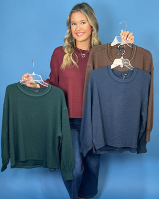 Off-Duty Relaxed Knit Long Sleeve Top *More Colors* - All About You