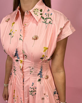 Peach Petal Midi Button Up Dress - All About You