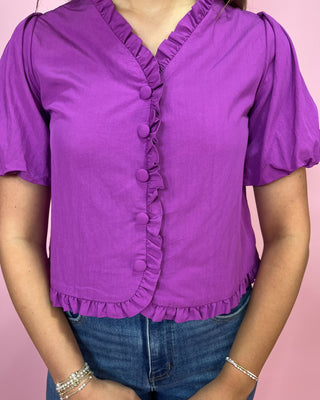 Plum Perfect Ruffle Detail Top - All About You