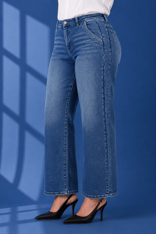 PLUS Allie TC HR Wide Leg Dark Wash Jeans - All About You