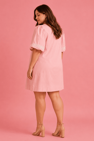 PLUS Blush Luxe Embroidered Pockets Dress - All About You