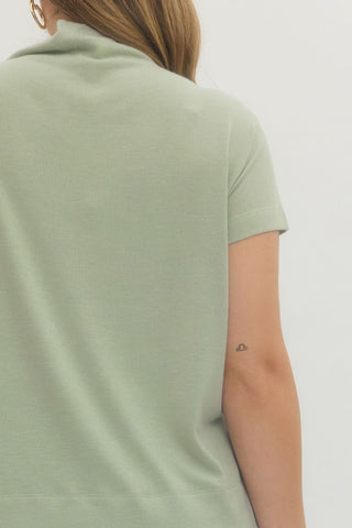 PLUS Calm Moment Mint Mock Neck Top - All About You