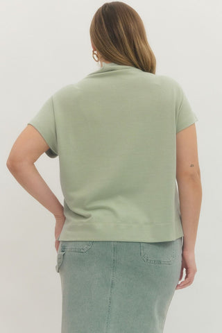 PLUS Calm Moment Mint Mock Neck Top - All About You