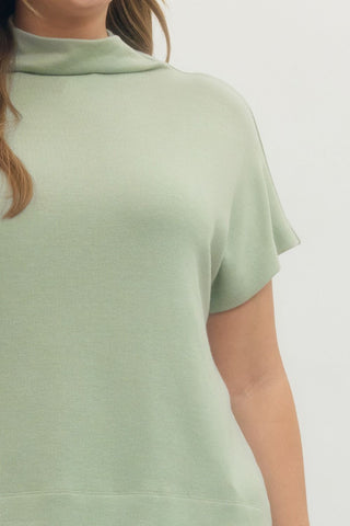 PLUS Calm Moment Mint Mock Neck Top - All About You